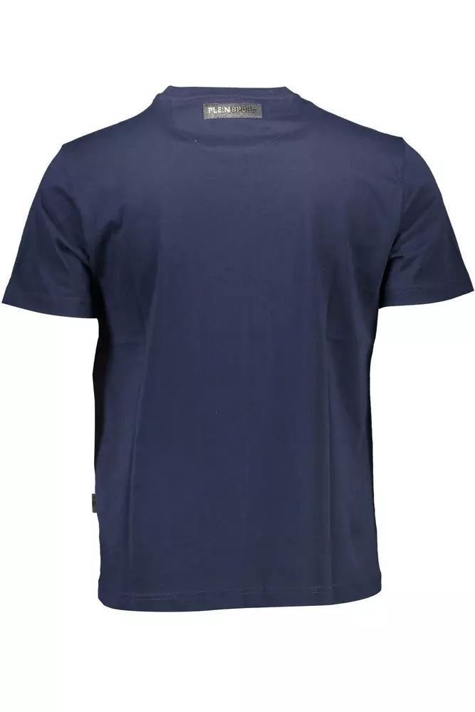 TEE ATLETIC Azul Crew Teck con detalle del logotipo