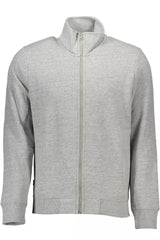 Sweat-shirt zip à manches longues élégant en gris