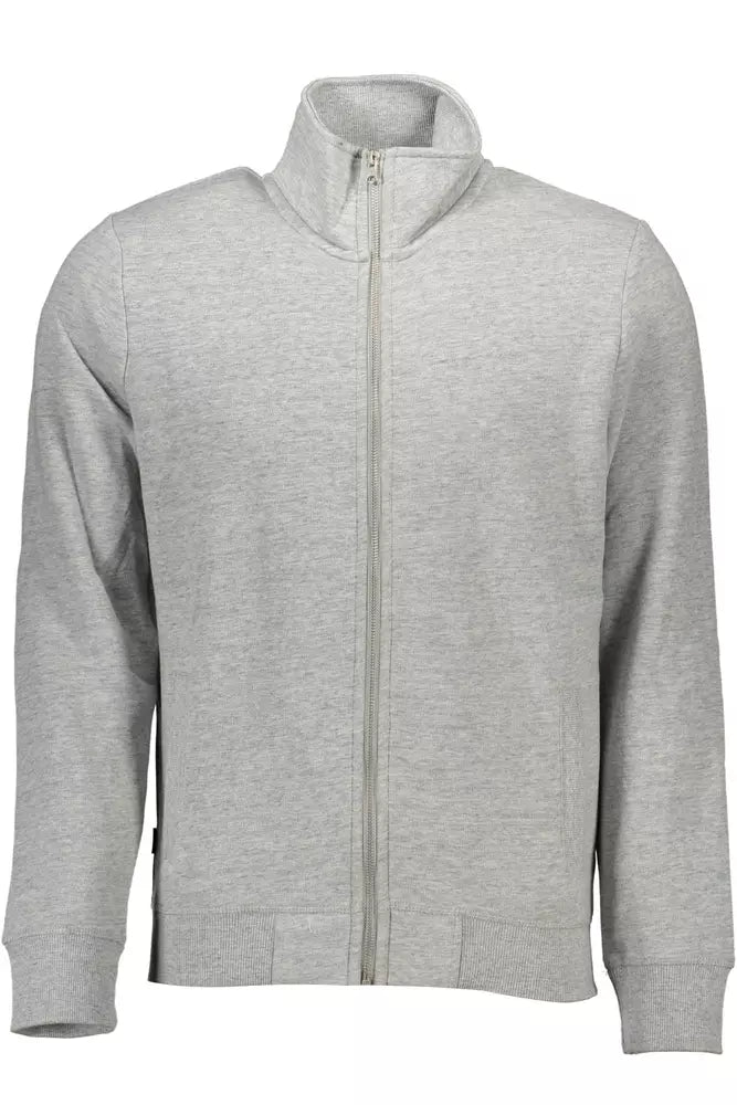 Sweat-shirt zip à manches longues élégant en gris