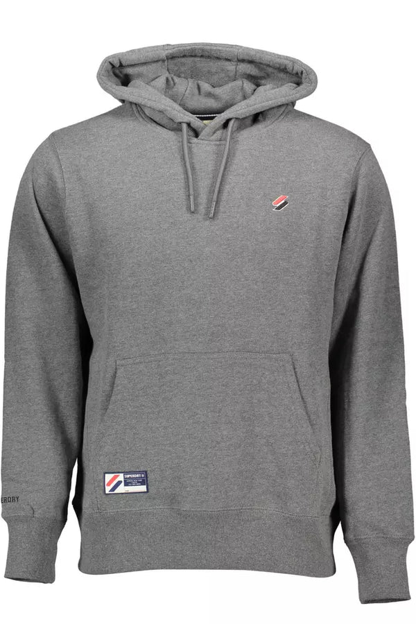 Sudadera con capucha gris elegante con detalles de bordado