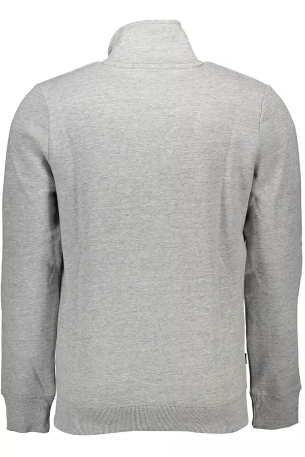 Sweat-shirt zip à manches longues élégant en gris