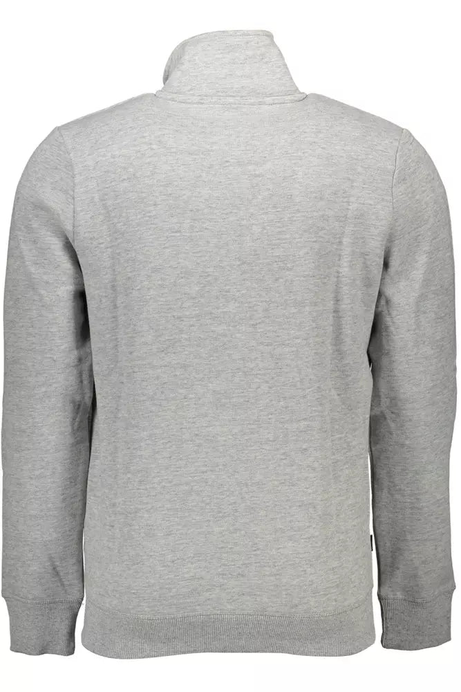 Sweat-shirt zip à manches longues élégant en gris