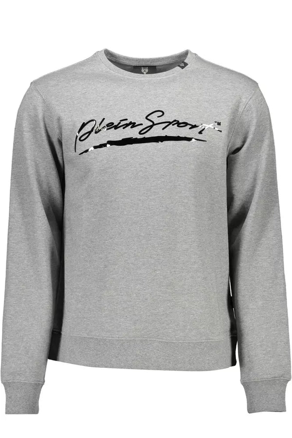 Sportliches graues Logo -Druck Sweatshirt