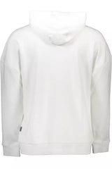 Sweinshirt blanca con capucha blanca con estampados en negrita