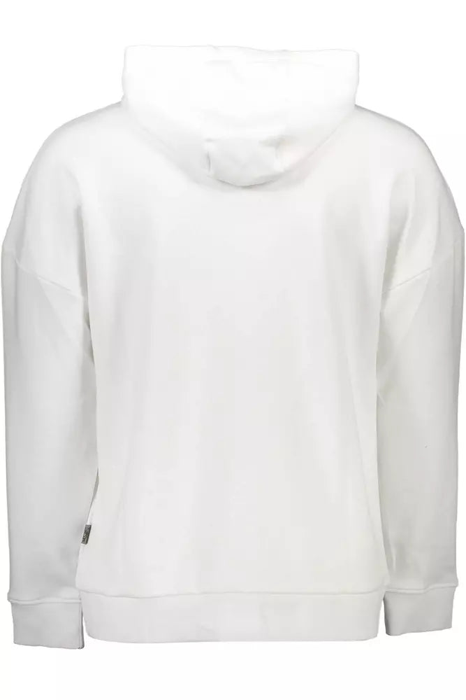 Sweinshirt blanca con capucha blanca con estampados en negrita