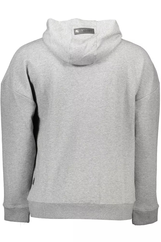 Sweat à capuche gris élégant avec des détails contrastés