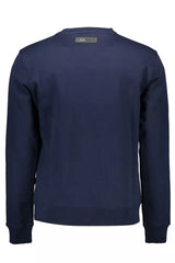 Athletic Elegance Blue Round Neck Sweater