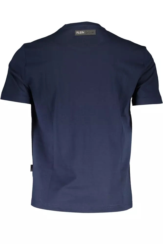 Runder Halsblau -Emblem -T -Shirt