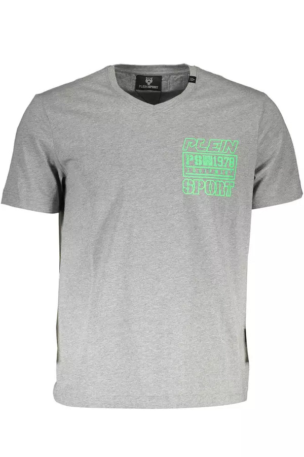 Gray Cotton Men T-Shirt