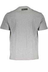 Camiseta de cuello redondo de manga corta gris elegante