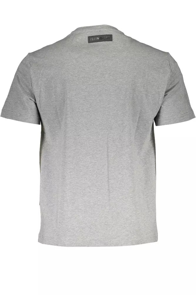 Chic Grey Short Sleeve Round Neck T -Shirt