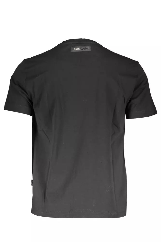 Exklusives V-Ausck-Logo-T-Shirt in Schwarz