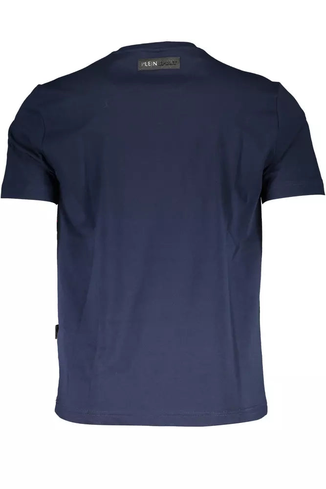 Maglietta Chic Blue Crew Neck con dettaglio di stampa