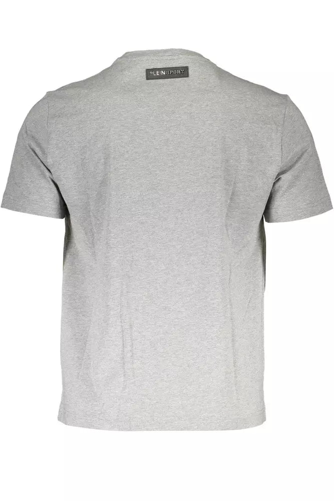 Camiseta atlética de la tripulación de algodón gris de algodón