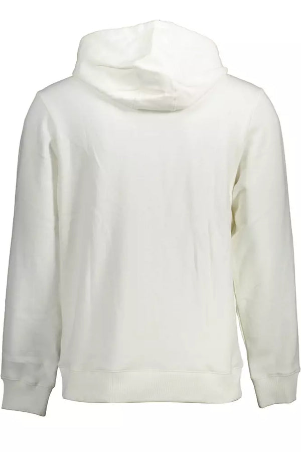 Eco-Chic White Hoodie με εικονική εκτύπωση