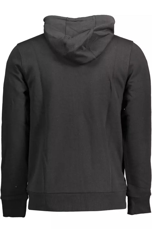 Elegante sudadera con capucha de algodón negro