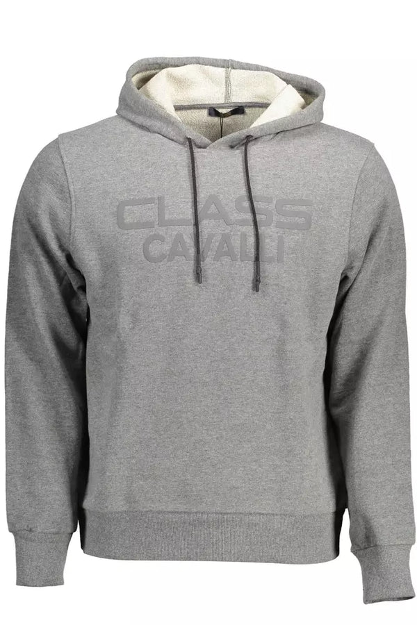 Sudadera con capucha gris elegante con estampado de logotipo