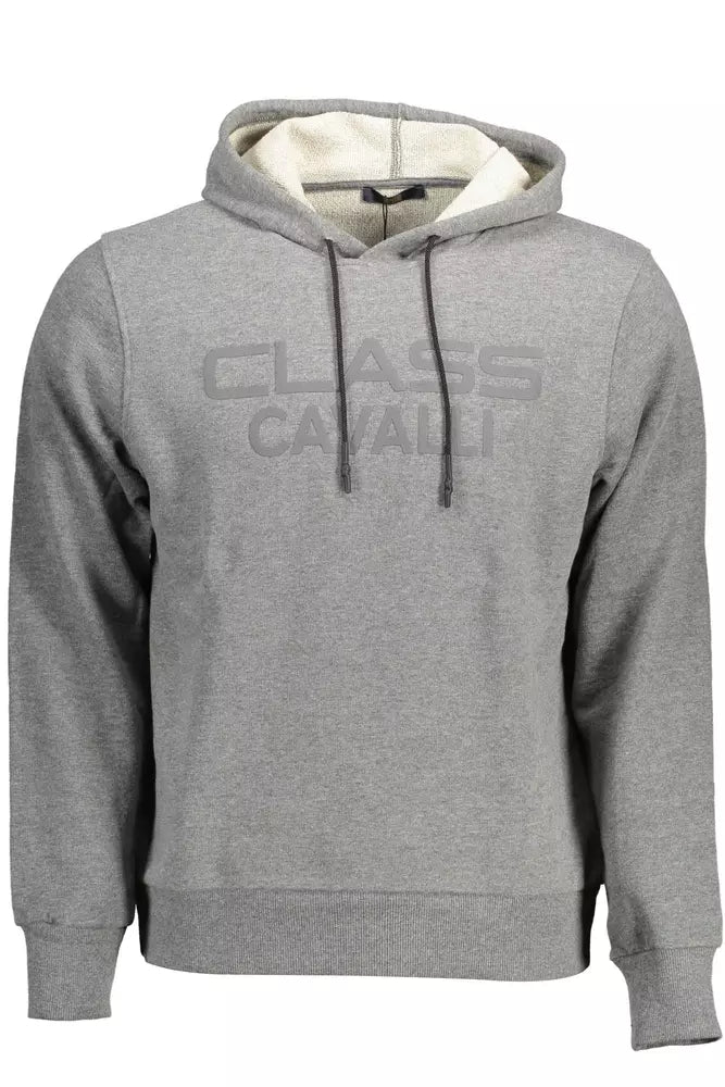 Sudadera con capucha gris elegante con estampado de logotipo