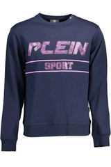 Schlankes blaues sportliches Sweatshirt mit Logo -Details