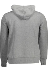 Sudadera con capucha gris elegante con estampado de logotipo