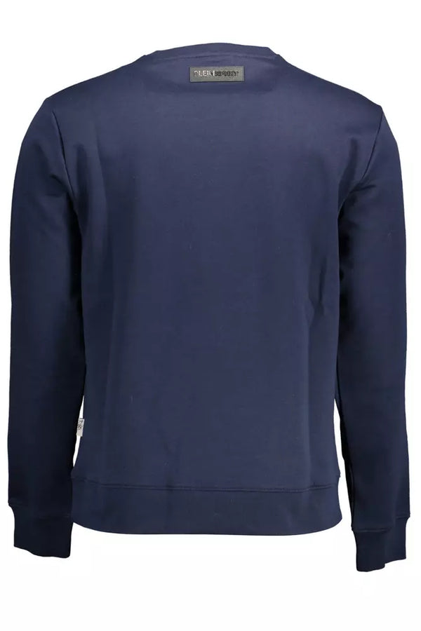 Schlankes blaues sportliches Sweatshirt mit Logo -Details