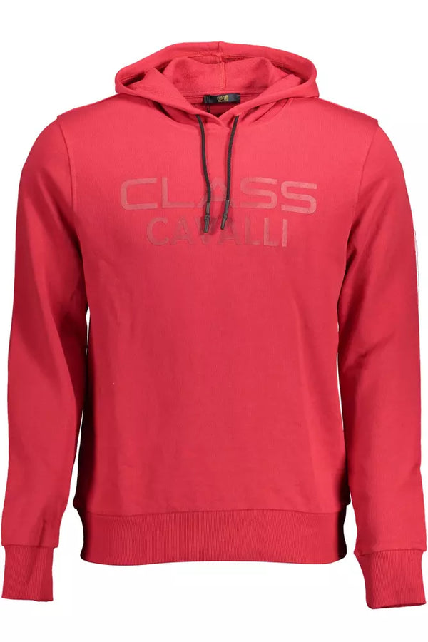 Pink Cotton Hooded Sweatshirt with Logo Print