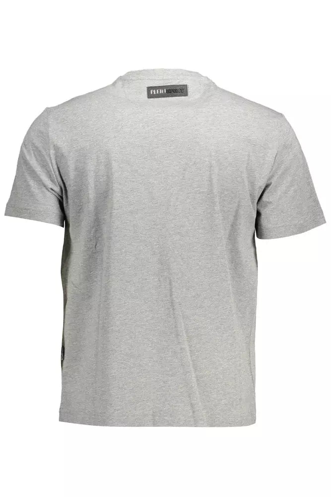 T-shirt en coton gris élégant avec des détails audacieux