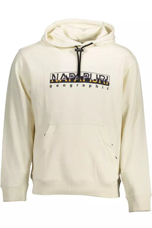 Elegante sudadera con capucha de algodón blanco