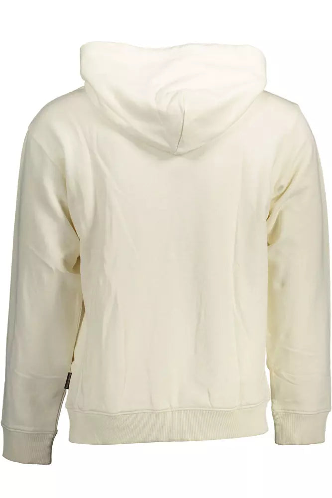 Elegante sudadera con capucha de algodón blanco