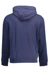 Chic Blue Cotton Hooded Sweatshirt