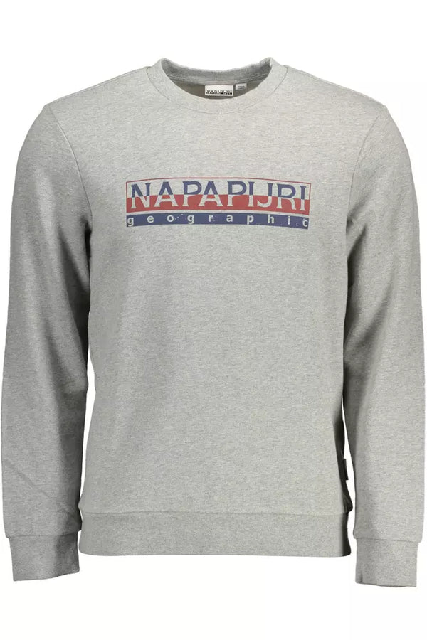 Sweat-shirt de coton gris chic avec imprimé logo