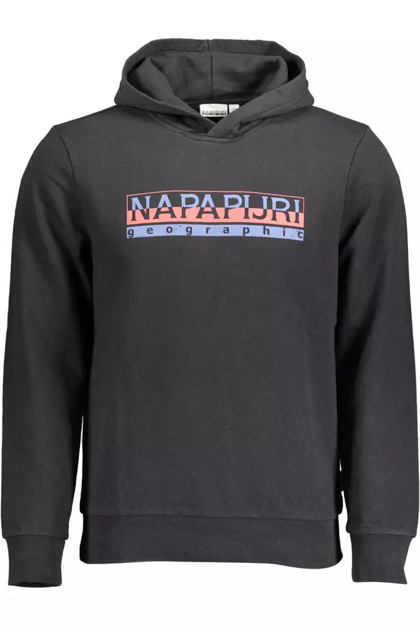 Schlankes schwarzes Wattebotten -Sweatshirt mit Kapuze