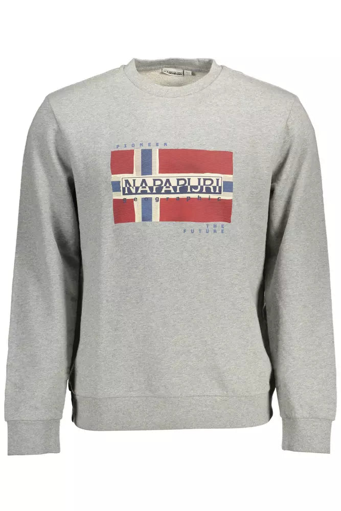 Chic Grey Cotton Sweatshirt mit legendärem Druck