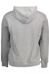 Chic Grey Langarmed Kapuzen-Sweatshirt mit Kapuze