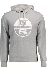 Chic Grey Hooded Cotton Sweatshirt