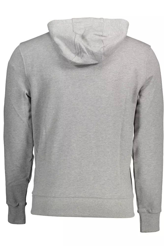 Chic Grey Hooded Cotton Sweatshirt