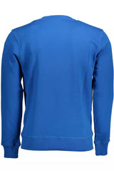 Blaues runde Hals -Baumwoll -Sweatshirt mit Logo