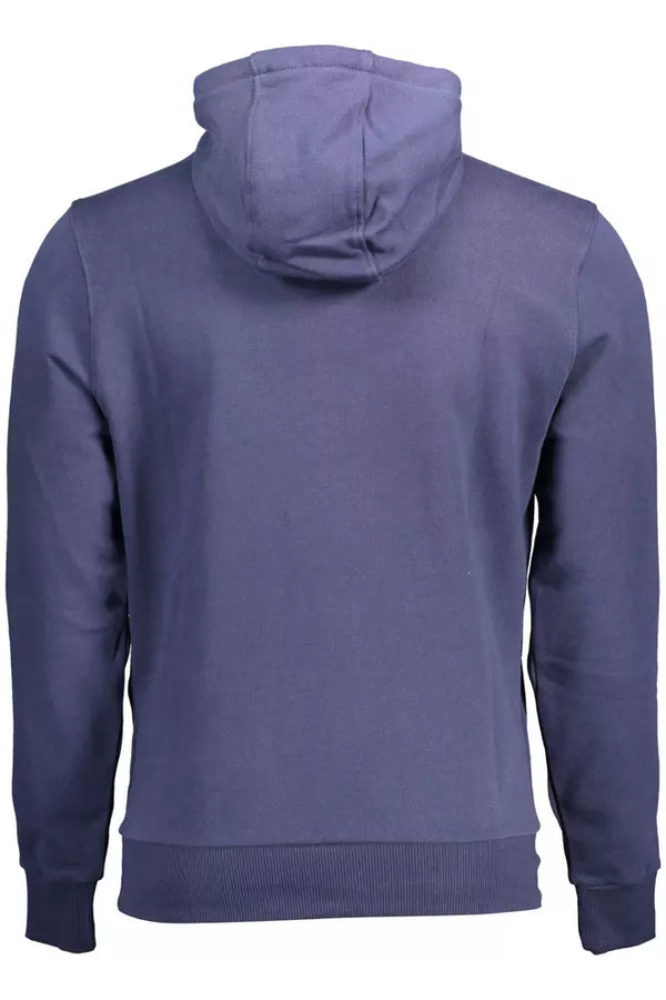 Sweat à capuche en coton bleu avec imprimé logo