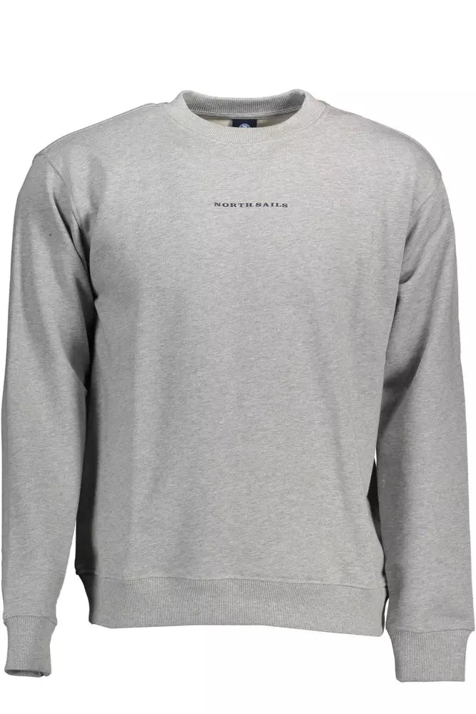 Eleganter grauer langärmeliger Crewneck-Pullover