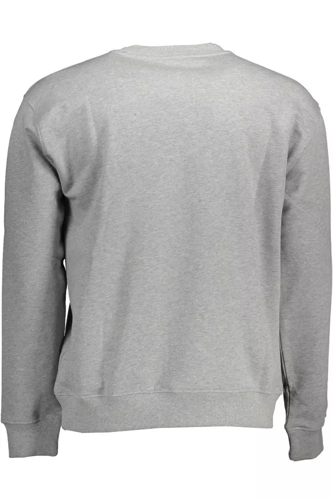 Eleganter grauer langärmeliger Crewneck-Pullover