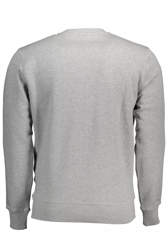 Chic Grey Round Neck bedrucktes Sweatshirt