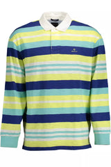 Elegant Long-Sleeved Yellow Polo with Contrasting Details