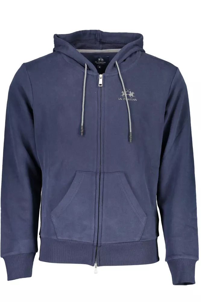 Eleganter blauer Zip -Reißverschlusspullover