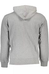 Elegantes graues Baumwoll -Sweatshirt mit Kapuze