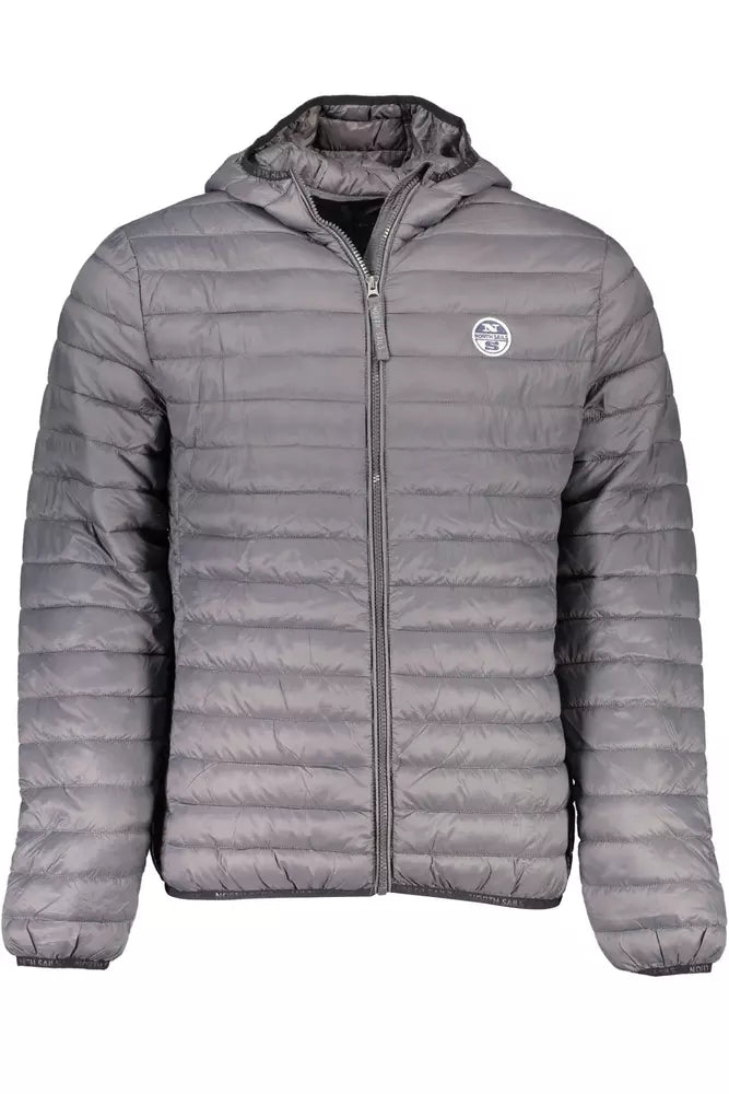 Veste polyamide à capuche élégante en gris