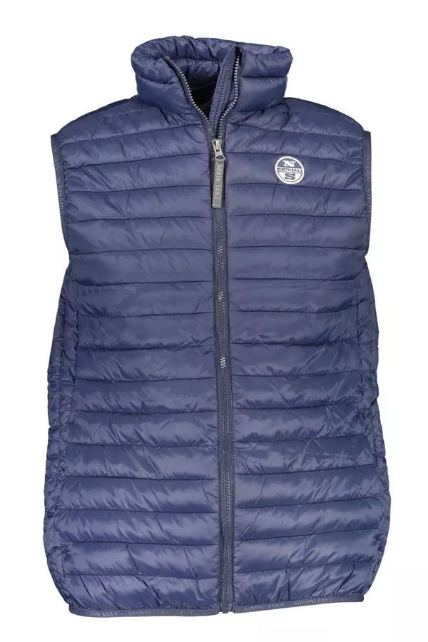 Sleek Sleeveless Zip Jacket with Logo Detail