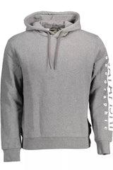 Chic Gray Hooded Cotton Blend Sweatshirt