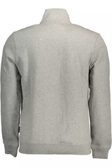 Chic Grey Sticked Reißverschluss Sweatshirt