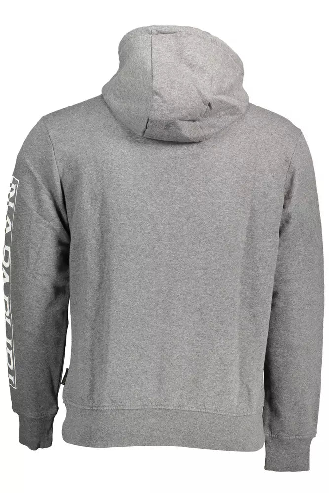 Sudadera de mezcla de algodón con capucha gris elegante