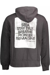 Elevated Black Cotton Hooded Sweatshirt